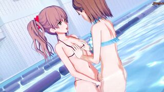 Misaka Mikoto Strapon Fucks Shirai Kuroko In A Swimming Pool A Certain Magical Index Hentai