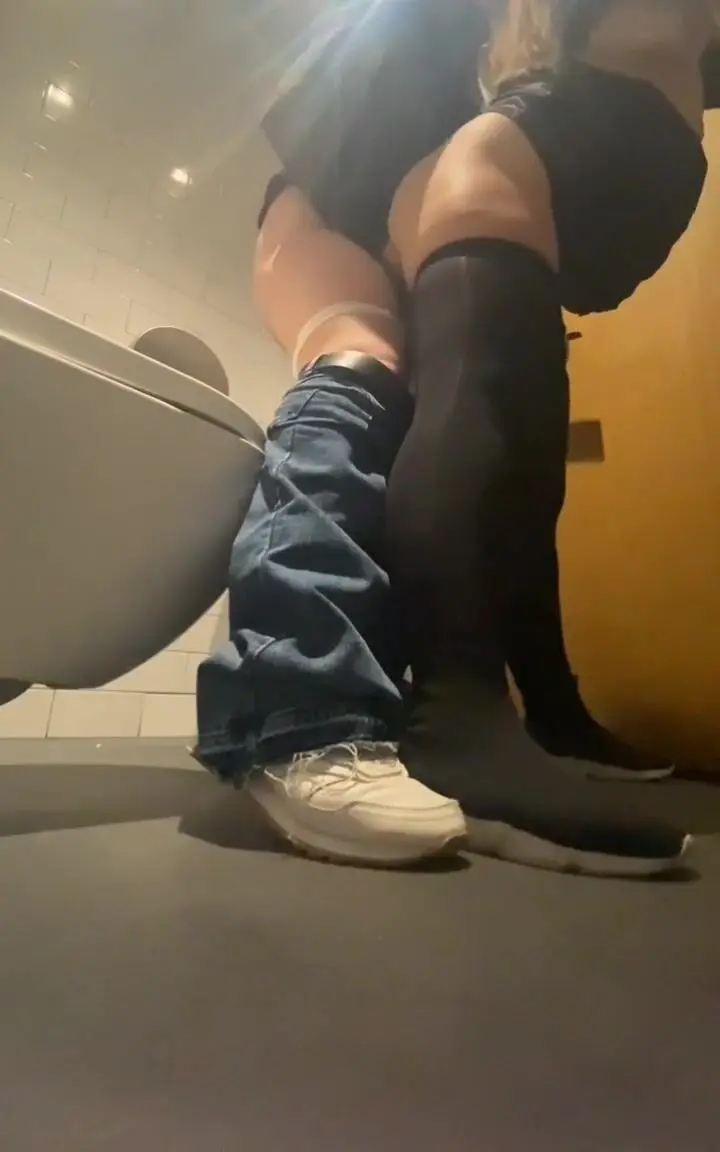 Lesbian MISTRESS FUCKS HARD Straight Girl in PUBLIC TOILET - Lesbian Porn  Videos