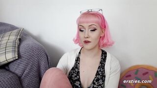 Ersties - Pink Haired Evie Take a Ride on the Fucking Machine